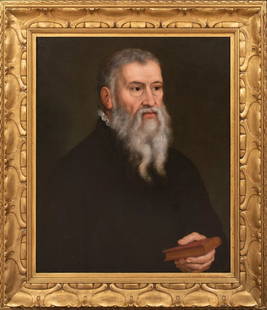 PORTRAIT OF LUCAS CRANACH THE ELDER OIL PAINTING: Year: 16th century Size: 31" x 26.5" Medium: Oil Description: Lucas Cranach's large 16th-century German school portrait has been identified. Oil on canvas, The Elder. Superb quality and condition port