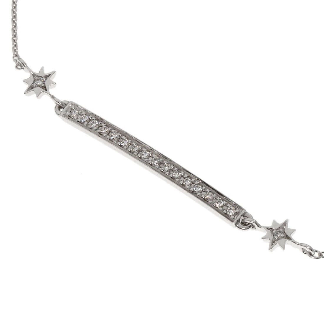 STAR JEWELRY BRACELET DIAMOND K18 WHITE GOLD: STAR JEWELRY Bracelet Diamond K18 White Gold Brand: STAR JEWELRY Type: Bracelet Material: K18 White Gold Color: Exterior Color Silver Size: Chain Width:0.3inch/0.8mm Top Size:0.1inch/2.2x26x1.5mm Inne