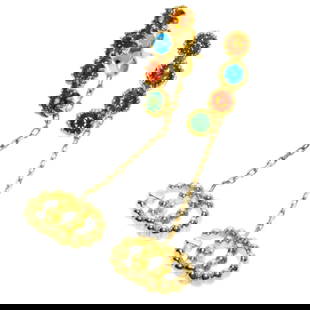 GUCCI EARRING MULTI-STONE DOUBLE G K18 YELLOW GOLD: GUCCI earring Multi-stone Double G K18 Yellow Gold Brand: GUCCI Type: earring Material: K18 Yellow Gold Color: Exterior Color Gold Size: Top Size:0.6inch/16.4?5.6?3.2mm Accessories: None A