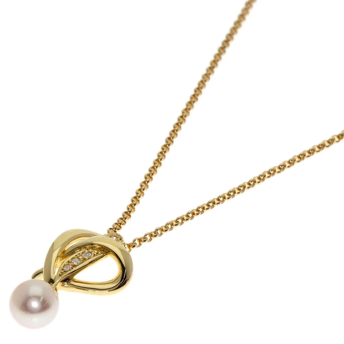 MIKIMOTO AKOYA PEARL PEARL DIAMOND NECKLACE: MIKIMOTO Akoya Pearl Pearl Diamond Necklace Brand: MIKIMOTO Type: Necklace Material: K18 Yellow Gold Color: Exterior Color Gold Size: Stone Size:0.3inch/7.1mm Chain Length:15.7inch/40cm Chain Widt