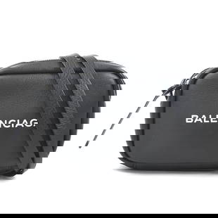 BALENCIAGA CROSSBODY SHOULDER BAG BLACK LEATHER/SILVERTONE: BALENCIAGA Crossbody Shoulder Bag Black Leather/Silvertone Brand: BALENCIAGA Type: Shoulder Bag Material: Leather Color: Black Size: W:6.5inx H:4.3inx D:1.6in Shoulder Length: 48.8in Accessories: