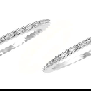 TIFFANY CO. HALF ETANITY BAND RING DIAMOND PLATINUM: TIFFANY Co. Half Etanity band Ring Diamond Platinum Brand: TIFFANY Co.  Type: Ring  Material: Platinum  Color: Platinum  Size: 3.75-4 US  Accessories: None Accessories Notice: When purchasing p