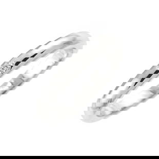 TIFFANY CO. STACKING BAND RING DIAMOND 1P PLATINUM: TIFFANY Co. Stacking Band Ring Diamond 1P Platinum Brand: TIFFANY Co.  Type: Ring  Material: Platinum  Color: Platinum  Size: 4-4.5 US  Accessories: None Accessories Notice: When purchasing pre