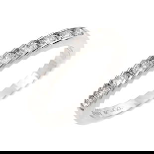 TIFFANY CO. HALF ETANITY BAND RING DIAMOND PLATINUM: TIFFANY Co. Half Etanity band Ring Diamond Platinum Brand: TIFFANY Co.  Type: Ring  Material: Platinum  Color: Platinum  Size: 3.75-4 US  Accessories: None Accessories Notice: When purchasing p