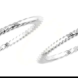 TIFFANY CO. STACKING BAND RING DIAMOND 1P PLATINUM: TIFFANY Co. Stacking Band Ring Diamond 1P Platinum Brand: TIFFANY Co.  Type: Ring  Material: Platinum  Color: Platinum  Size: 4.5 US  Accessories: None Accessories Notice: When purchasing pre-o