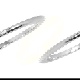 TIFFANY CO. STACKING BAND RING DIAMOND 1P PLATINUM: TIFFANY Co. Stacking Band Ring Diamond 1P Platinum Brand: TIFFANY Co.  Type: Ring  Material: Platinum  Color: Platinum  Size: 3.75-4 US  Accessories: None Accessories Notice: When purchasing pr