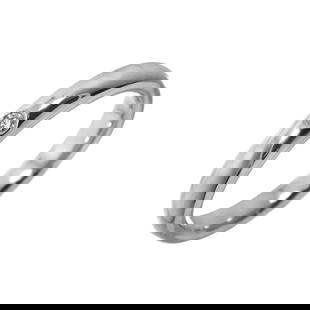 TIFFANY CO. STACKING BAND RING DIAMOND 1P PLATINUM: TIFFANY Co. Stacking Band Ring Diamond 1P Platinum Brand: TIFFANY Co.  Type: Ring  Material: Platinum  Color: Platinum  Size: 4.5 US  Accessories: None Accessories Notice: When purchasing pre-o