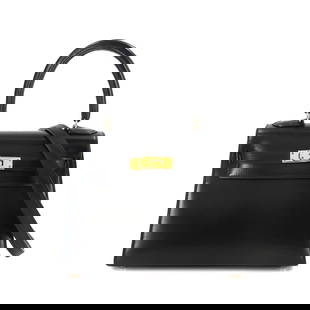 HERMES MINI KELLY 20 HAND SHOULDER BAG BOX CALF LEATHER: HERMES Mini Kelly 20 Hand Shoulder Bag Box Calf Leather Brand: HERMES Type: Hand Bag / Shoulder Bag Material: Box Calf Color: Black Size: W 7.68 inch, H 5.51 inch, D 3.54 inch Handle 9.1inch (23cm