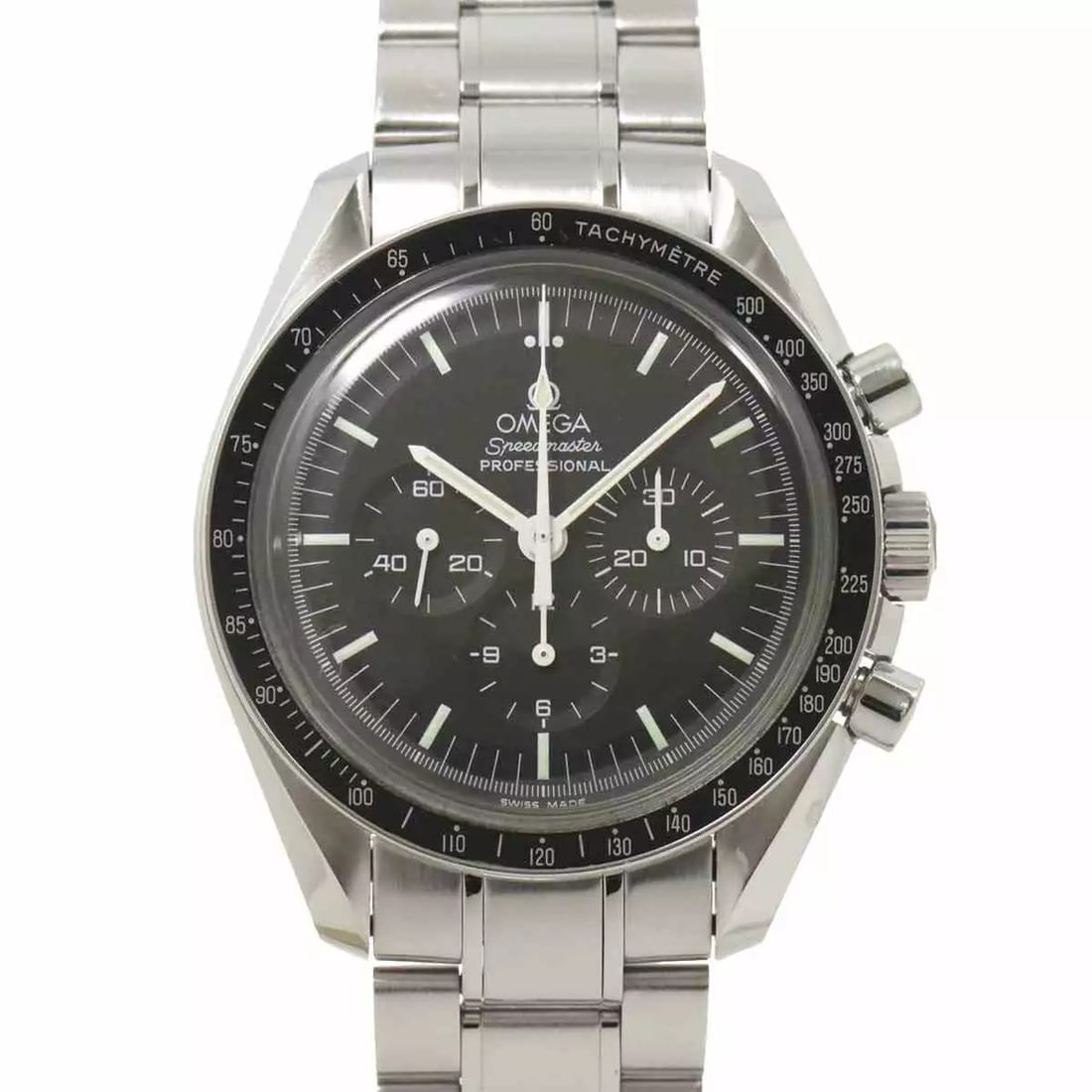 OMEGA SPEEDMASTER PROFESSIONAL MOON WATCH BLACK DIAL MENS: OMEGA Speedmaster Professional Moon Watch Black Dial Mens Brand: OMEGA Type: Wristwatch Material: Stainless steel Color: none Size: Case Size Length 48mm(included lag) Width 42mm(not included crown) D