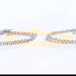 CUT DIAMOND S-LINK TENNIS BRACELET 14K YELLOW GOLD: Cut Diamond S-Link Tennis Bracelet 14k Yellow Gold Brand: Unbranded  Type: Bracelet  Material: Metal Yellow Gold  Color: Diamond Color Grade: J - K  Clarity: Diamond Clarity Grade: SI2 - I1  Size: Bra