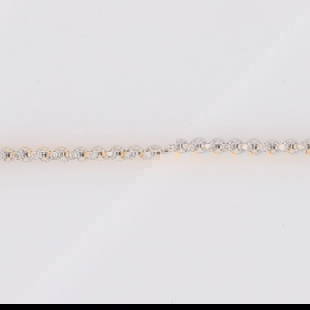 ROUND CUT DIAMOND TENNIS BRACELET 14K YELLOW GOLD: Round Cut Diamond Tennis Bracelet 14k Yellow Gold Brand: Unbranded  Type: Bracelet  Material: Metal Yellow Gold  Color: Diamond Color Grade: I - K  Clarity: Diamond Clarity Grade: Included (I1 - I3)