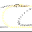 10K YELLOW GOLD ROUND DIAMOND TENNIS CHAIN MARTINI SET NECKLACE