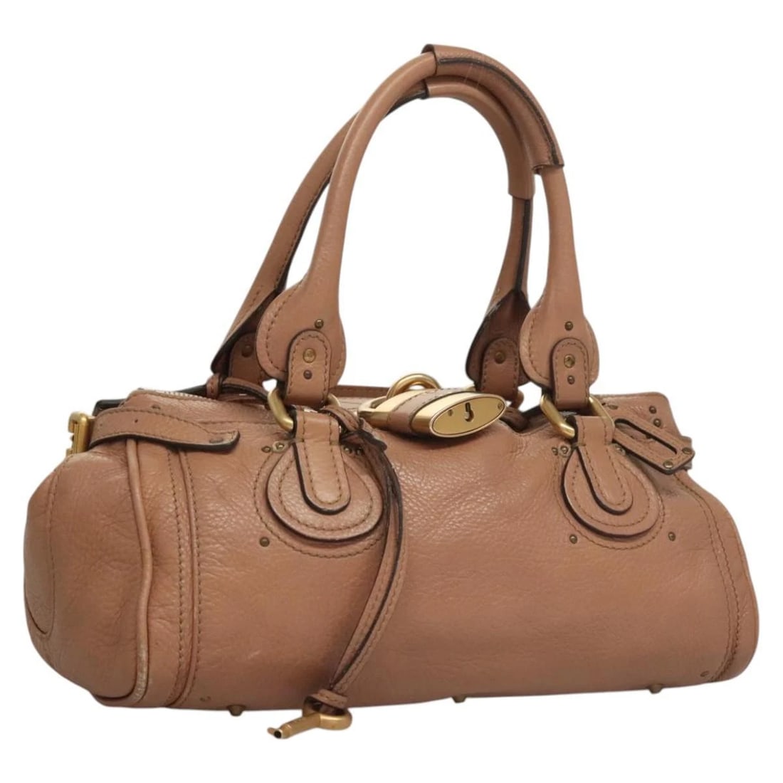 CHLOE PADDINGTON HAND BAG LEATHER BEIGE GOLD: Chloe Paddington Hand Bag Leather Beige Gold Brand: Chloe Type: Hand Bag Material: Leather Color: Beige / Gold Size: W14.2 x H6.7 x D7.5inch(Approx) Handle Drop:7.1inch(Approx) Accessories: None