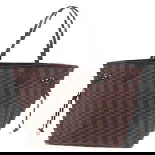 LOUIS VUITTON NEVERFULL MM USED TOTE SHOULDER BAG: LOUIS VUITTON Neverfull MM Used Tote Shoulder Bag Brand: Louis Vuitton  Type: Shoulder Bag  Material: Damier Canvas Leather  Color: Brown  Size: H 11.4x W 12.5x D 6.4in  Accessories: None Acces