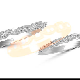 14K ROSE GOLD DIAMOND STACKABLE BAND: 14K Rose Gold Diamond Stackable Band Metal: 14k Rose Gold  Stone Type: Diamond  Color: GH  Clarity: SI1  Accessories: None Accessories Notice: When purchasing pre-owned goods, please refer to the phot