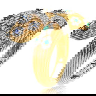 DAVID WEBB 18K YELLOW GOLD DIAMOND BRACELET: David Webb 18K Yellow Gold Diamond Bracelet Metal Type: Platinum & 18K Yellow Gold  Condition: Excellent  Size: Inner Circumference: 5&frac12; inches  Description: Indulge in the timeless elegance of