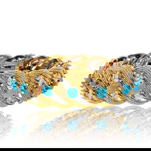 DAVID WEBB PLATINUM & 18K YELLOW GOLD BRACELET: David Webb Platinum & 18K Yellow Gold Bracelet Metal Type: Platinum & 18K Yellow Gold  Condition: Excellent  Size: Measurements: 6.5 to 7 inches  Description: Immerse yourself in the captivating beaut