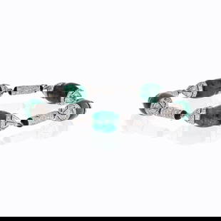 PLATINUM GREEN EMERALDS, BRACELET: Platinum Green Emeralds, Bracelet Metal Type: Platinum  Condition: Excellent  Size: L: 7.25 inches.  Description: This is a beautiful vintage bracelet made in Art Deco style, with emeralds, onyx and o