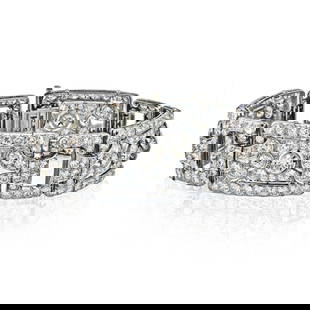 ART DECO PLATINUM OLD EURO BRACELET: Art Deco Platinum Old Euro Bracelet Metal Type: Platinum  Condition: Very Good  Size: Length: 7 inches. Width 0.6 inches.  Description: This is a beautiful Art Deco diamond bracelet crafted in platinu