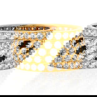 CARTIER 18K YELLOW GOLD NIGERIA RING: Cartier 18K Yellow Gold Nigeria Ring Metal Type: 18K Yellow Gold Condition: Excellent Size: 7 US Description: Nigeria wide band ring, pave-set with round brilliant-cut diamonds and polished-top bla