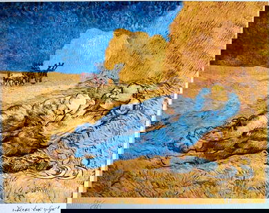 AFTER VINCENT VAN GOGH LITHOGRAPH FROM A SIGNED NUMBERED: Vincent Van Gogh Lithograph From A Signed Numbered Brand: Unbranded  Size: 32 x 41 cm  Description: Rest at lunchtime Chromolithograph printed in 1978 in 180 copies by Atlantis Verlag, Freiburg 32 x 4