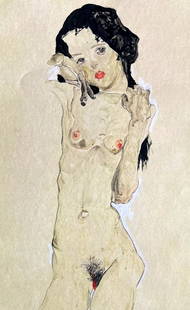AFTER EGON SCHIELE (LITHOGRAPH ORIGINAL SIGNED NUMBERED): Egon Schiele (Lithograph Original Signed Numbered) Brand: Unbranded  Size: 31 x 54 cm  Description: Naked girl Chromolithograph printed in 1978 in 180 copies by Atlantis Verlag, Freiburg 31 x 54 cm  A
