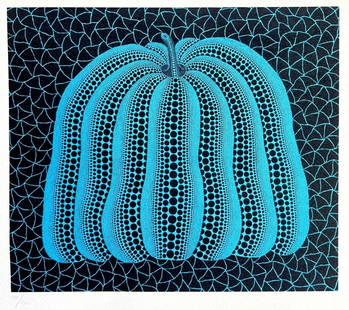 AFTER YAYOI KUSAMA "PUMPKIN" LITHOGRAPH MORI MUSEUM ORIGINAL HAND NUMBERED: Yayoi Kusama "Pumpkin" Lithograph Mori Museum Original Hand Numbered Brand: Unbranded Size: 32 x 36 cm Description: Pumpkin The Lithograph was printed in 2011 by the Mori Art Museum in 200 hand-numb