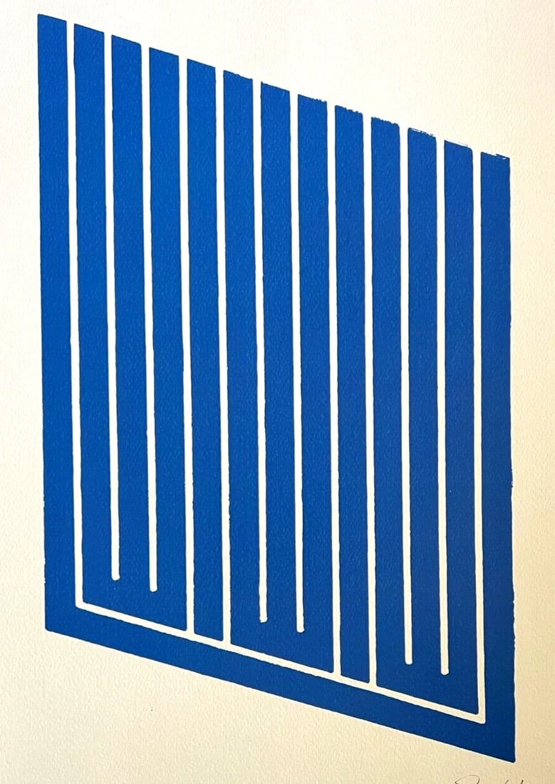 AFTER DONALD JUDD LITHOGRAPH [ORIGINAL SIGNED ] NUMBERED: Donald Judd Lithograph [Original Signed ] Numbered Brand: Unbranded Size: 31 x 45 cm Description: without title Chromolithograph printed in 1987 in 180 copies by Atlantis Verlag, Freiburg 31 x 45 cm