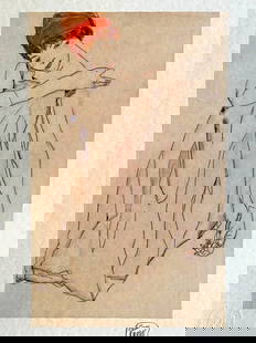 AFTER EGON SCHIELE LITHOGRAPH SIGNED OP NUMBERED: Egon Schiele Lithograph Signed Op Numbered Brand: Unbranded  Size: 29 x 41 cm  Description: Dancer" Lithograph printed by the French publishers gathered in 1979. I sign Egon Schiele on the slab. The w
