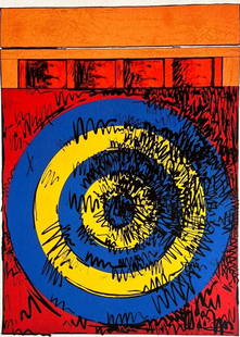 JASPER JOHNS LITHOGRAPH ORIGINAL SIGNED OP NUMBERED: Jasper Johns Lithograph Original Signed Op Numbered Brand: Unbranded Size: 32 x 43 cm Description: Target with four faces Chromolithography printed in 1984 in 180 specimens by Atlantis Verlag, Freib