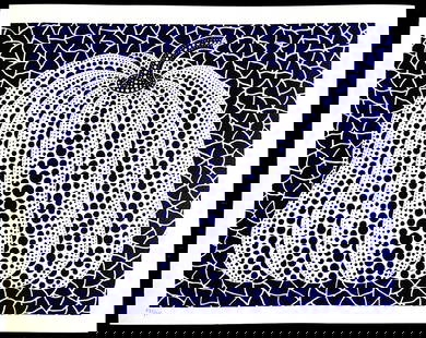 AFTER YAYOI KUSAMA LITHOGRAPH MORI ART MUSEUM ORIGINAL HAND NUMBERED: Yayoi Kusama Lithograph Mori Art Museum Original Hand Numbered Brand: Unbranded  Size: 32 x 40 cm  Description: Pumpkin The Lithograph was printed in 2011 by the Mori Art Museum in 200 hand-numbered c