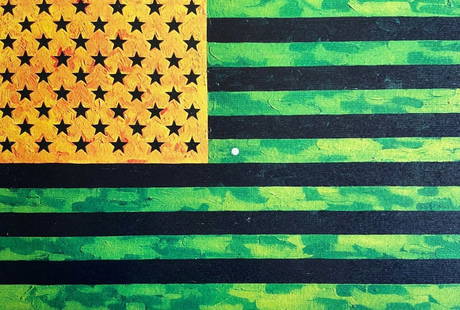 JASPER JOHNS LITHOGRAPH CERTIFIED NUMBERED LIMITED SIGNED: Jasper Johns Lithograph Certified Numbered Limited Signed Brand: Unbranded Size: 29x40 cm Description: Green Flag printed in 1978 by The Met Museum 29x40 cm Accessories: None Accessories Notice: Wh