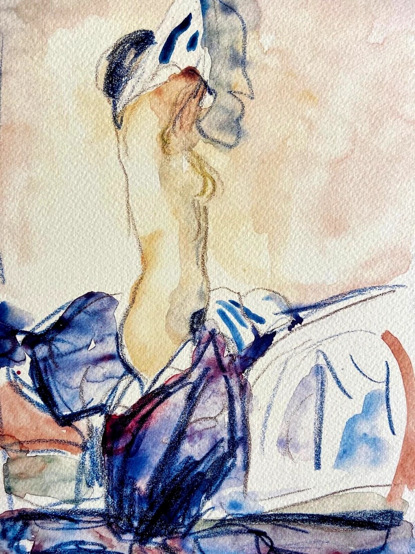 AFTER EDVARD MUNCH MUSEUM LITHOGRAPH ORIGINAL SIGNED HAND NUMBERED: Edvard Munch Museum Lithograph Original Signed Hand Numbered Brand: Unbranded Size: 30 x 41 cm Description: The model undresses '' It operates by an original Lithograph of the master of 1919-1924. S