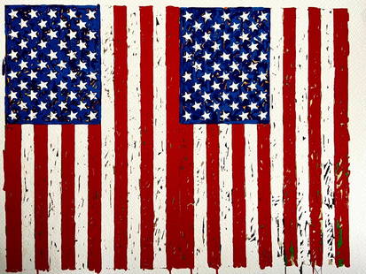 JASPER JOHNS LITHOGRAPH SIGNED OP NUMBERED IN PENCIL: Jasper Johns Lithograph Signed Op Numbered In Pencil Brand: Unbranded Size: 30 x 40 cm Description: Flags Printed in 1978 by The Met Museum 30 x 40 cm Accessories: None Accessories Notice: When pur