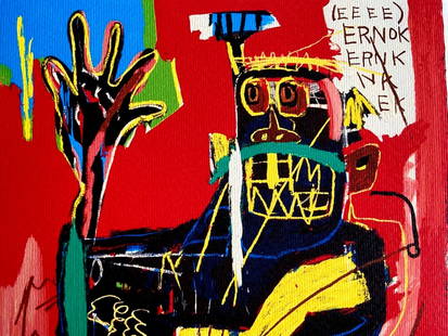 AFTER JEAN-MICHEL-BASQUIAT, LITHOGRAPHIE - ORIGINAL SIGNÉ NUMÉROTÉ: Jean-Michel-Basquiat, Lithographie - Original Signé Numéroté Brand: - Sans marque/Générique -  Size: 30x33cm  Description: Sans titre Chromolithographie imprimé en 1987 et reproduit à 180 exemp