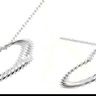 TIFFANY & CO. ELSA PERETTI OPEN HEART LARGE NECKLACE: Tiffany & Co. Elsa Peretti Open Heart Large Necklace Brand: Tiffany  Type: Necklace  Material: Silver 925  Color: None  Size: Neck Circumference 76 cm / 29.92'' Pendant Size 32mm x 33mm / 1.25'' x 1.2