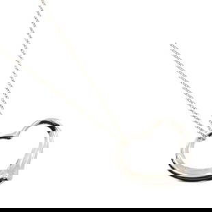 TIFFANY & CO. ELSA PERETTI OPEN HEART LARGE NECKLACE: Tiffany & Co. Elsa Peretti Open Heart Large Necklace Brand: Tiffany  Type: Necklace  Material: Silver 925  Color: None  Size: Neck Circumference 77 cm / 30.31'' Pendant Size 34mm x 34mm / 1.33'' x 1.3