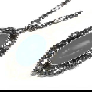 GEORG JENSEN NECKLACE HERITAGE CHALCEDONY STERLING SILVER: Georg Jensen Necklace Heritage Chalcedony Sterling Silver Brand: Georg Jensen  Type: Necklace  Material: 925 / Sterling Silver  Color: None  Size: Necklace length: 41 / 44cm Pendant size: 31.4 x 21.0m