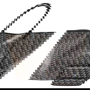 GOYARD SAINT LOUIS GM TOTE BAG: GOYARD Saint Louis GM Tote Bag Brand: GOYARD  Type: Tote Bag  Material: Exterior Material PVC coated canvas leather  Color: Exterior Color black  Size: Exterior Material PVC coated canvas leather  Acc