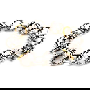 TIFFANY & CO. PICASSO BRACELET WOVEN RINGS: Tiffany & Co. Picasso Bracelet Woven Rings Brand: Tiffany & Co.  Type: Bracelet  Material: sterling silver and 18k yellow gold  Color: silver and yellow  Size: Measurement: 8.5" long x 0.60" x 0.60"