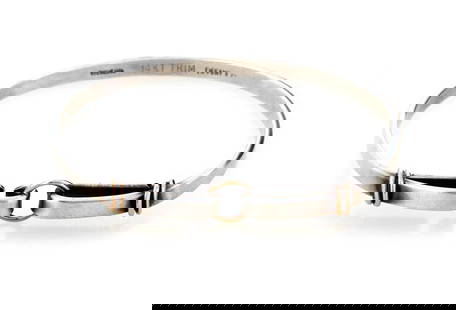 TIFFANY & CO. STERLING SILVER 18K YELLOW GOLD DOUBLE BANGLE: Tiffany & Co. Sterling Silver 18k Yellow Gold Double Bangle Brand: Tiffany & Co.  Type: Bracelet  Material: 14k yellow gold & sterling silver  Color: None  Size: Measurements: Inner circumference is: