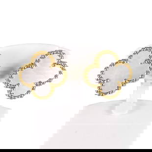 VAN CLEEF & ARPELS VINTAGE ALHAMBRA YELLOW GOLD SHELL EARRING: Van Cleef & Arpels Vintage Alhambra Yellow gold shell Earring Brand: Van Cleef & Arpels Type: Earring Material: 18K Yellow Gold shell Color: Gold Size: Top size:15.1mm×15.1mm Accessories: None