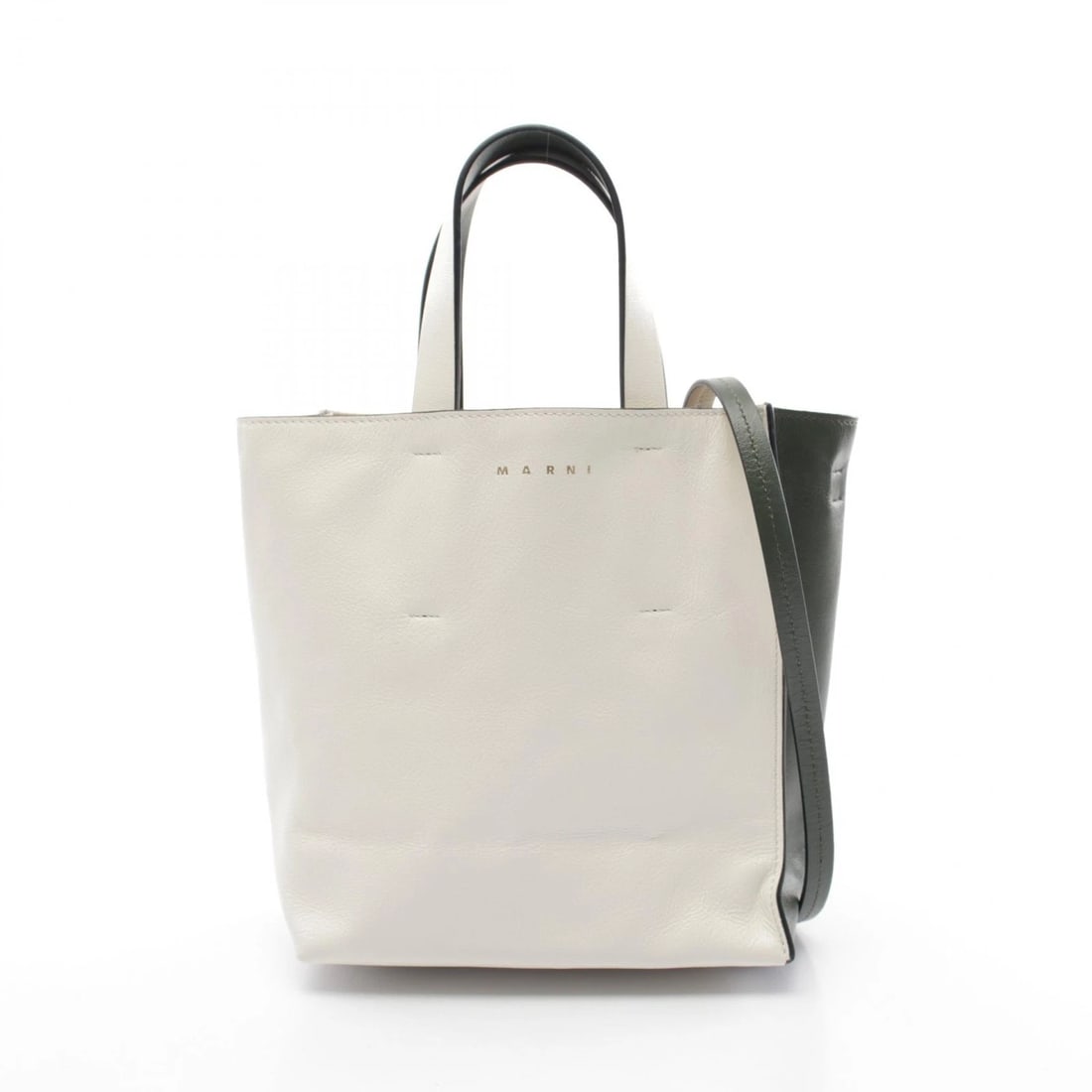 MARNI MUSEO SOFT MINI 2WAY SHOULDER HANDBAG: MARNI MUSEO SOFT MINI 2way shoulder Handbag Brand: MARNI Type: Handbag Material: Exterior Material leather Color: Exterior Color White Size: H:21cm x W:19cm x D:11cm (H:8.3" x W:7.5" x D:4.3") Han
