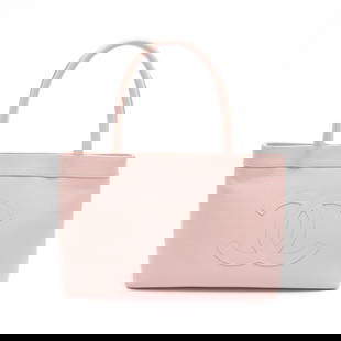 CHANEL COCO MARK TOTE BAG CALF LEATHER PINK: CHANEL COCO Mark Tote Bag Calf leather Pink Brand: CHANEL Type: Tote Bag Material: Exterior Material Calfskin (cowhide) Color: Exterior Color Pink Size: H:21cm x W:32cm x D:8.5cm (H:8.3" x W:12.6"