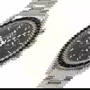 OMEGA SPEEDMASTER PROFESSIONAL BLACK DIAL: OMEGA Speedmaster Professional Black dial Brand: OMEGA  Type: Wristwatch  Material: Stainless steel  Color: none  Size: Case Size Length 48mm(included lag) Width 42mm(not included crown) Depth 14mm Br