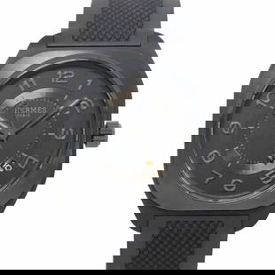 HERMES H08 AUTOMATIC BLACK DIAL DATE MENS WATCH: HERMES H08 Automatic Black Dial Date Mens Watch Brand: HERMES  Type: Wristwatch  Material: Titanium,Rubber  Color: none  Size: Case Size Length 46mm(included lag) Width 40mm(not included crown) Depth