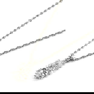 HARRY WINSTON PT950 PLATINUM SOLITAIRE NECKLACE: HARRY WINSTON Pt950 Platinum Solitaire Necklace Brand: Harry Winston Type: Necklace Material: Platinum 950 Color: None Size: Neck Circumference 40 cm / 15.74'' Pendant Size 7.7mm x 5.4mm / 0.3'' x