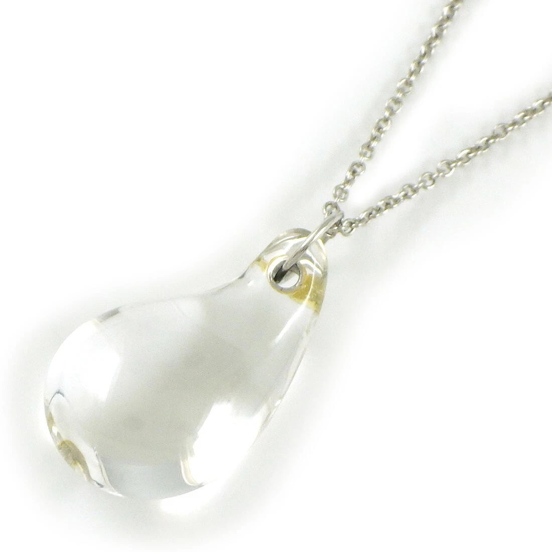 TIFFANY & CO. NECKLACE TEAR DROP ELSA PERETTI ROCK CRYSTAL: Tiffany & Co. Necklace Tear Drop Elsa Peretti Rock Crystal Brand: Tiffany & Co. Type: Necklace Material: PT950 Platinum Color: None Size: Chain Length : 15.74"(inches) / 40.0cm Motif Size : W 0.52" ×