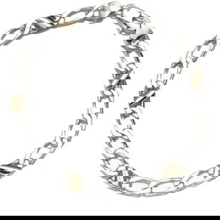 TIFFANY&CO. BRACELET FLAT LINKS CHAIN: Tiffany&Co. Bracelet Flat Links Chain Brand: Tiffany & Co.  Type: Bracelet  Material: 925 / Sterling Silver 18K / 750 / Yellow Gold  Color: None  Size: Inner circumference: 19cm Bracelet Width: 5.5mm