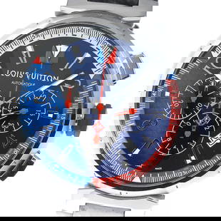 LOUIS VUITTON TAMBOUR AUTOMATIC CHRONOGRAPH AUTOMATIC MEN'S WATCH: LOUIS VUITTON Tambour Automatic Chronograph Automatic Men's Watch Brand: LOUIS VUITTON  Type: Wristwatch  Material: Case Material Stainless Steel, Band Material leather  Color: Case Color Silver, Band